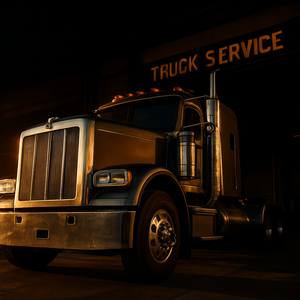 Heavy duty truck at StarPro Auto Care service shop